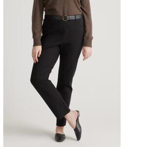 NEW QUINCE SZ M Petite Ultra-Stretch Ponte Straight Leg 4-Pocket Pants in Black